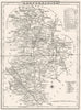 BEDFORDSHIRE. County map. Polling places. Coach roads. DUGDALE 1845 old
