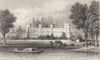BERKSHIRE. Eton college, Berkshire, from the Thames. DUGDALE 1845 old print
