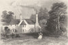 HERTS. Birth-place of Cowper, The Poet. DUGDALE 1845 old antique print picture