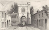 LONDON. An Ancient Gateway, Barking, Essex. DUGDALE 1845 old antique print