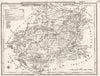 MONTGOMERYSHIRE. County map. Polling places. Coach roads. DUGDALE 1845 old