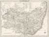SUFFOLK. County map. Polling places. Coach roads. DUGDALE 1845 old antique