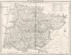 ESSEX. County map. Polling places. Coach roads. DUGDALE 1845 old antique