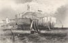 YORKSHIRE. Scarborough Castle, Yorkshire. DUGDALE 1845 old antique print