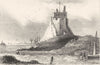 NORTHUMBERLAND. Holy Island Castle, with Lindisfarne in distance. DUGDALE 1845