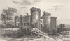 WALES. Raglan Castle, Monmouthshire. DUGDALE 1845 old antique print picture