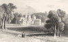 DEVON. Powderham Castle, Devon. DUGDALE 1845 old antique vintage print picture