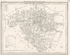 RADNORSHIRE. County map. Polling places. Coach roads. DUGDALE 1845 old