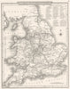 ENGLAND & WALES. County map. Polling places. Coach roads. DUGDALE 1845 old