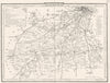 SURREY. County map. Polling places. Coach roads. DUGDALE 1845 old antique