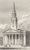 LONDON. St Martin's Church, St Martin's Lane, London. DUGDALE 1845 old print