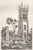 CORNWALL. Probus Tower, Cornwall. DUGDALE 1845 old antique print picture