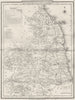 NORTHUMBERLAND NORTHUMBRIA. County map. Polling places Coach roads. DUGDALE 1845