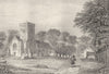LONDON. Willesden church, Middlesex. DUGDALE 1845 old antique print picture