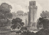 WARWICKSHIRE. Guys Tower, Warwick Castle, Warwickshire. DUGDALE 1845 old print
