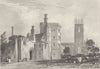 YORKSHIRE. Thornbury Castle, Gloucestershire. DUGDALE 1845 old antique print