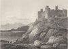 WALES. Harlech Castle, Cardiganshire. DUGDALE 1845 old antique print picture