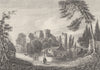 WALES. Laugharne Castle, Carmarthenshire. DUGDALE 1845 old antique print