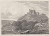 WALES. Cricieth Castle, Caernarvonshire. DUGDALE 1845 old antique print
