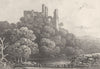 DEVON. Berry Pomeroy Castle. DUGDALE 1845 old antique vintage print picture