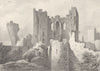 WALES. Caerphilly Castle. DUGDALE 1845 old antique vintage print picture