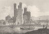 WALES. Eagles Tower Caernarvon Castle. DUGDALE 1845 old antique print picture