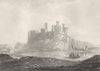 WALES. Conwy Castle, Caernarvonshire. DUGDALE 1845 old antique print picture