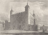 LONDON. Keep of the Tower. DUGDALE 1845 old antique vintage print picture