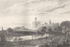 NORTHUMBERLAND. Warkworth Castle. DUGDALE 1845 old antique print picture