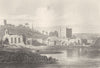 WALES. Haverford West Castle(with the Priory)Pembrokeshire. DUGDALE 1845 print