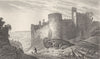 WALES. Manorbier Castle. DUGDALE 1845 old antique vintage print picture