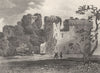 WALES. Raglan Castle,  Monmouthshire. DUGDALE 1845 old antique print picture
