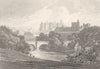 NORTHUMBERLAND. Alnewick Castle, Northumberland. DUGDALE 1845 old print