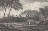DERBYSHIRE. Haddon Hall, Derbyshire. DUGDALE 1845 old antique print picture
