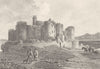WALES. Harlech Castle. DUGDALE 1845 old antique vintage print picture