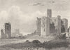 NORTHUMBERLAND. Warkworth Castle, Northumberland. DUGDALE 1845 old print