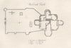 NORTHUMBERLAND. Warkworth Castle. DUGDALE 1845 old antique map plan chart