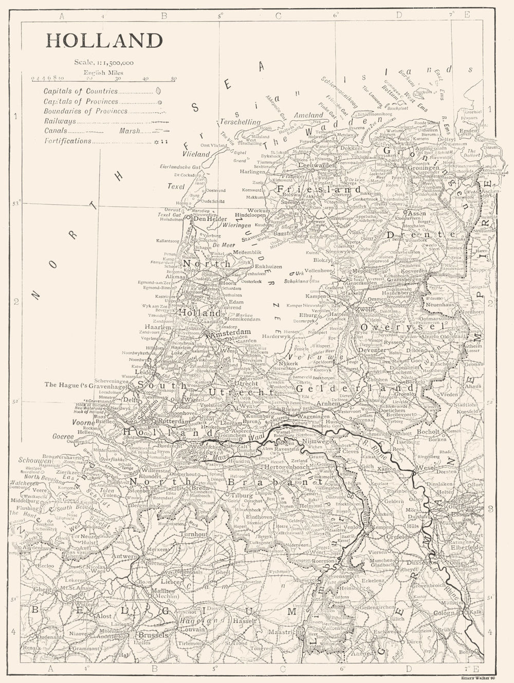 NETHERLANDS. Holland 1910 old antique vintage map plan chart