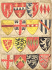 ENGLAND. Heraldry;Sixteen shields roll Arms English Knights Barons Edward 3 1910