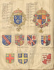 ENGLAND. Heraldry; Roll of Arms scores jousting tournament field cloth gold 1910