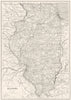 ILLINOIS. Illinois 1910 old antique vintage map plan chart