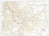 USA. Idaho and Montana ; state map 1910 old antique vintage plan chart