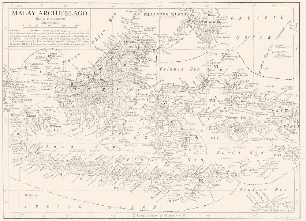 INDONESIA. Malay Archipelago 1910 old antique vintage map plan chart
