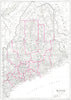MAINE. State map showing counties 1910 old antique vintage plan chart