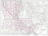 LOUISIANA. State map. Parishes;Inset map of Lower course of the Mississippi 1910