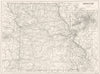 MISSOURI. State map showing counties. Inset maps of St Louis Kansas city 1910