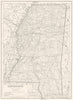 MISSISSIPPI. Mississippi state map showing counties 1910 old antique chart
