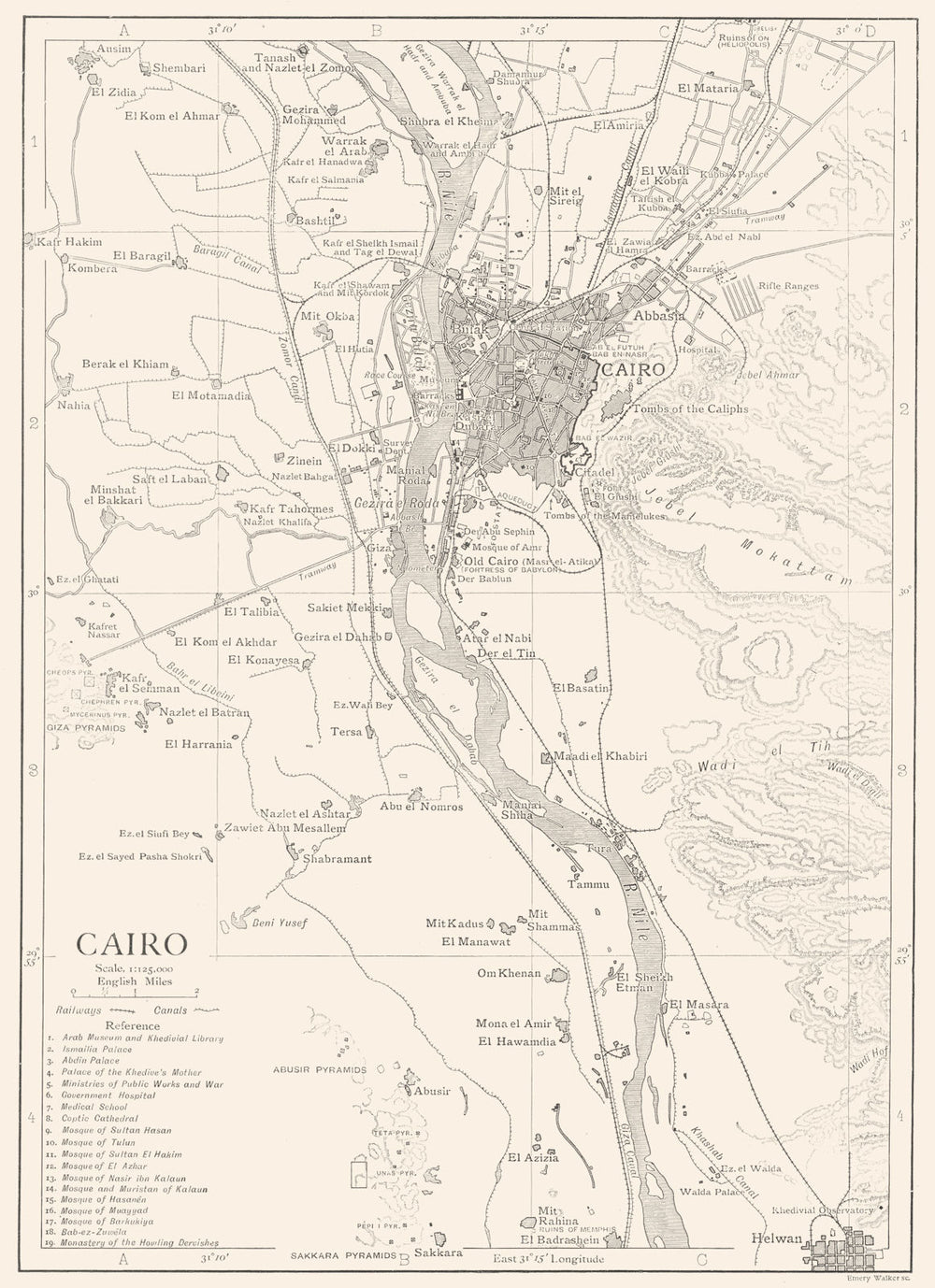 EGYPT. Cairo 1910 old antique vintage map plan chart