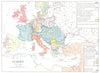 EUROPE. Europe 1815-1910 1910 old antique vintage map plan chart