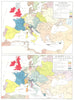 EUROPE. Middle of 16th Century; in 1715 after Utrecht Rastadt treaties 1910 map